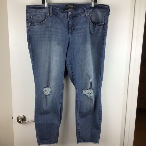 torrid Denim - TORRID Distressed Raw Hem Boyfriend Jeans